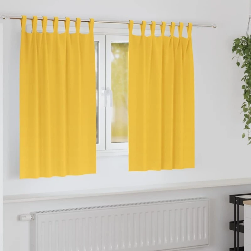 vidaXL Mørklægningsgardiner 2 stk Sennepsgul 140 x 140 cm