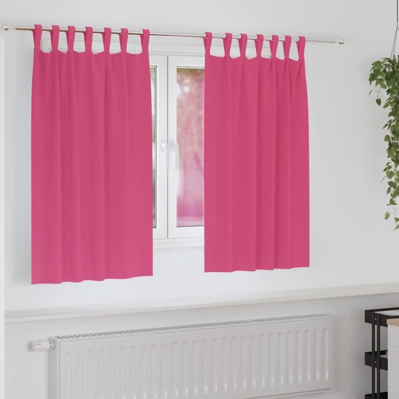 vidaXL Mørklægningsgardiner 2 stk Lyserød 140 x 140 cm