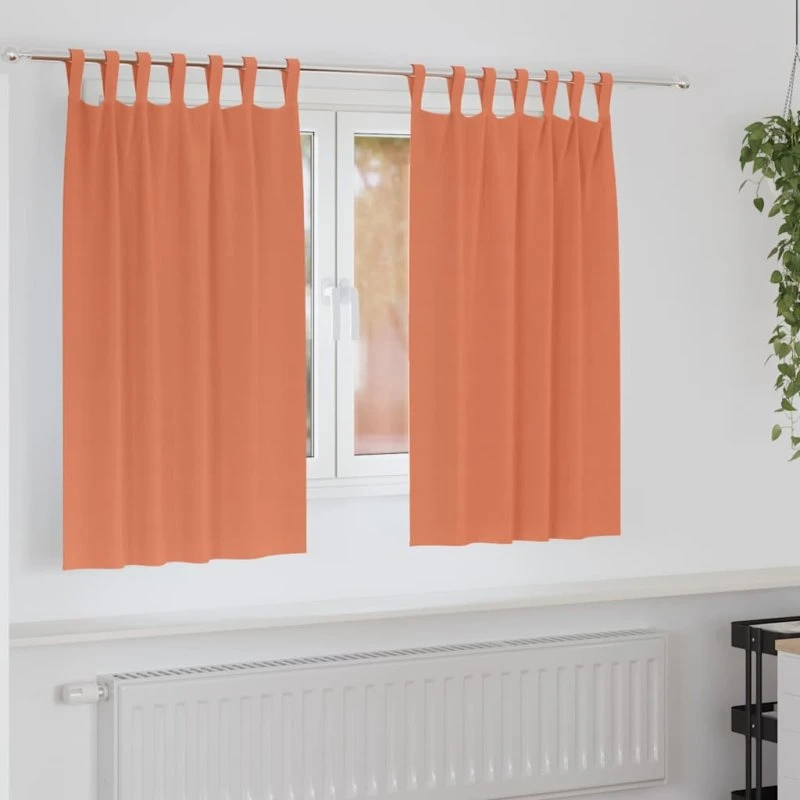 vidaXL Mørklægningsgardiner 2 stk Terrakotta 140 x 140 cm