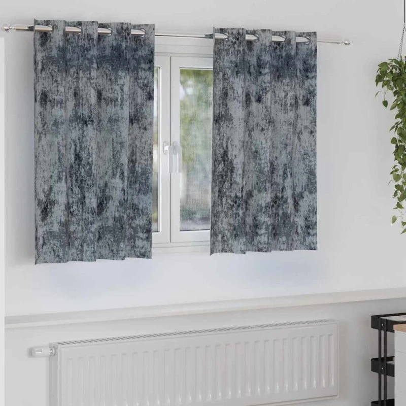 vidaXL Velour Gardiner 2 stk Sølvgrå 140 x 140 cm