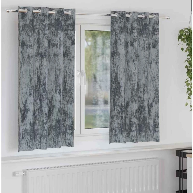 vidaXL Velour Gardiner 2 stk Sølvgrå 175 x 140 cm