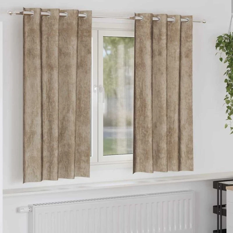 vidaXL Velour Gardiner 2 stk champagne 175 x 140 cm