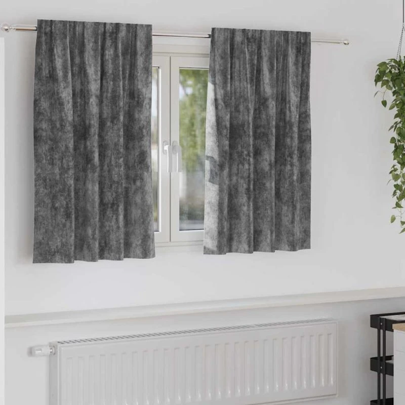 vidaXL Velour Gardiner 2 stk Grå 140 x 140 cm