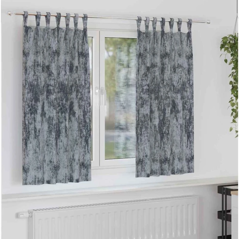 vidaXL Velour Gardiner 2 stk Sølvgrå 175 x 140 cm