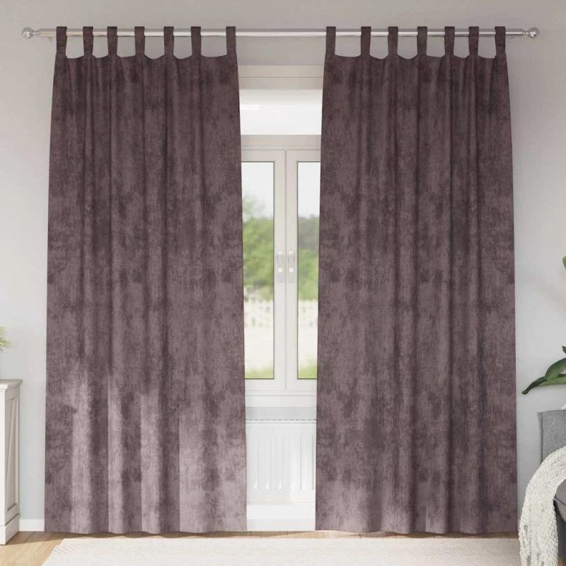 vidaXL Velour Gardiner 260 x 140 cm Brun 2 stk