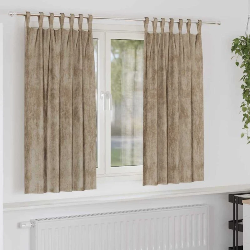 vidaXL Velour Gardiner 2 stk champagne 175 x 140 cm