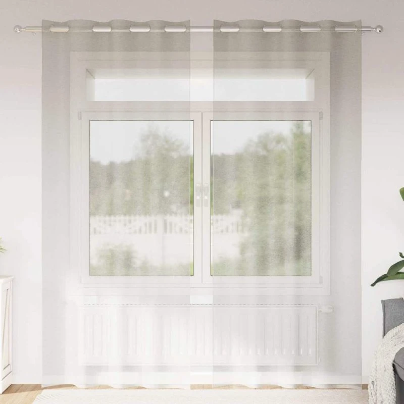 vidaXL Voile Gardiner 2 stk Creme 245 x 140 cm Polyester