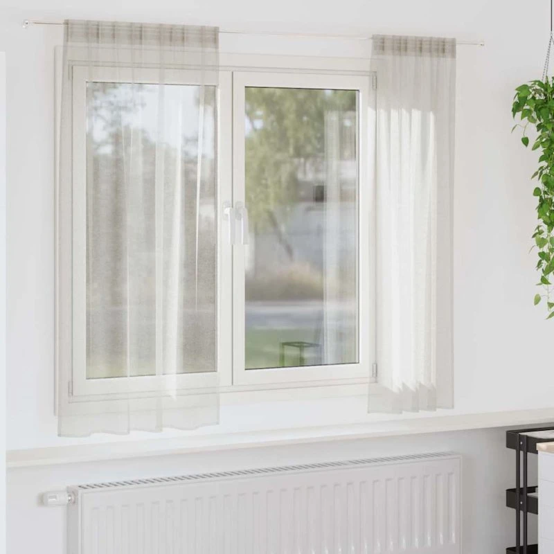 vidaXL Voile Gardiner 2 stk Creme 140x175 cm Polyester