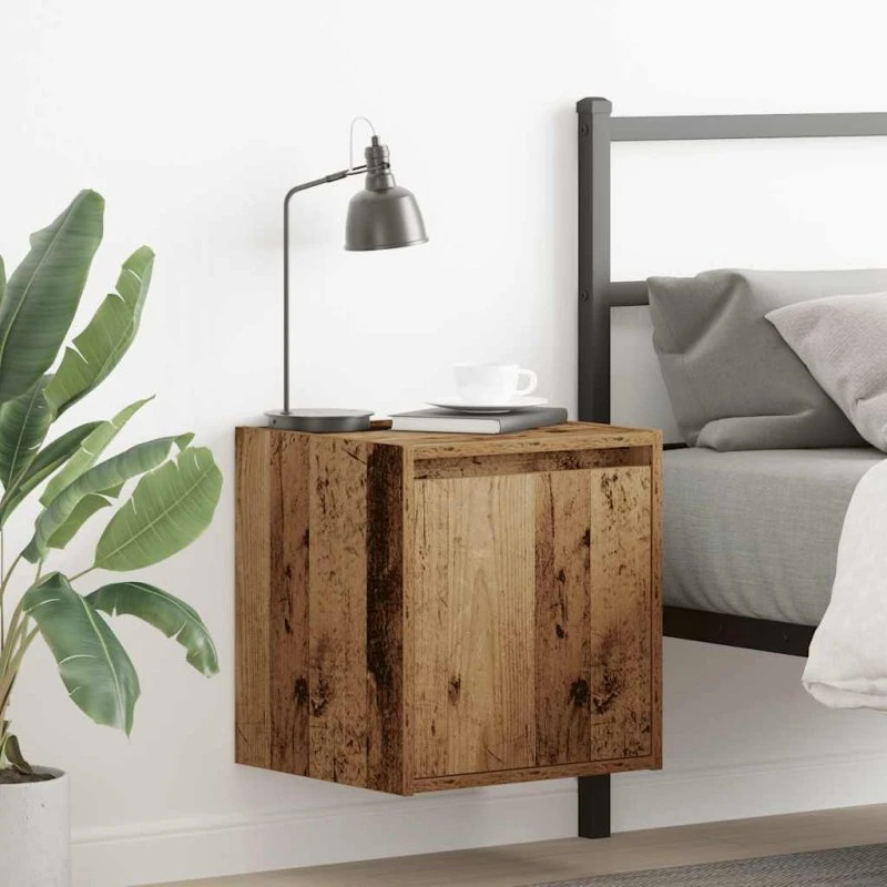 vidaXL Væghængt Sengebord 2 stk. 38x34x40 cm Antikt Træ