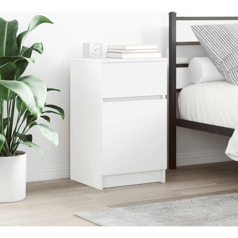 vidaXL Sengeborde 2 stk. 39x35x65 cm konstrueret træ hvid