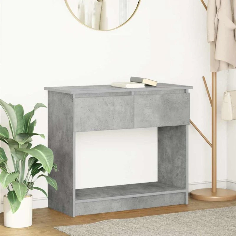 vidaXL Konsolbord med Skuffer 85,5x38,5x74,5 cm Betongrå