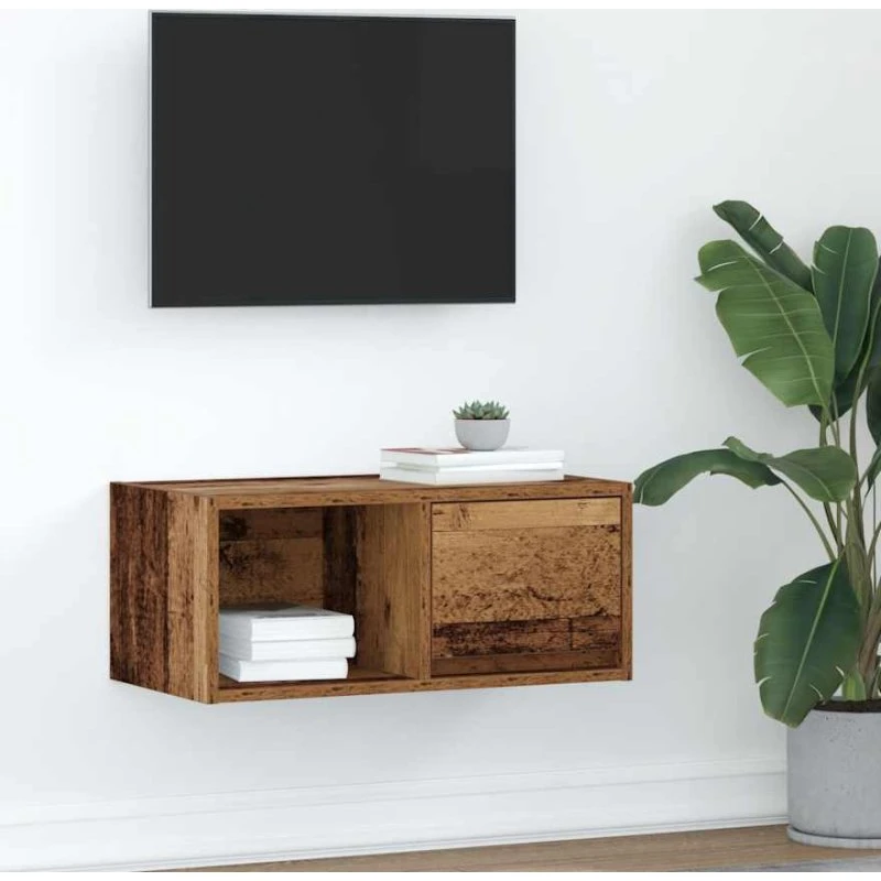 vidaXL tv-bord 60x31x25,5 cm konstrueret træ antikt trælook