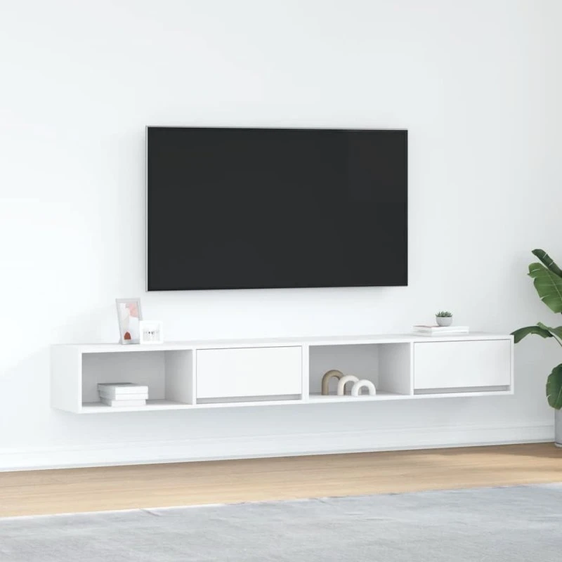vidaXL 2 stk. tv-borde 100x31x25,5 cm konstrueret træ hvid