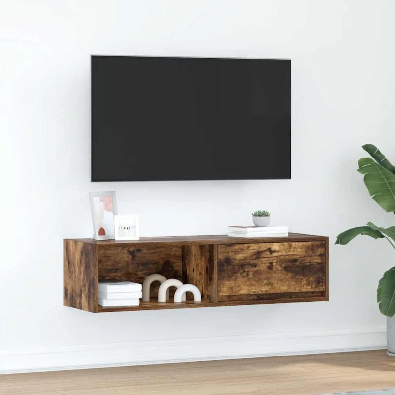 vidaXL tv-bord 100x31x25,5 cm røget egetræsfarve