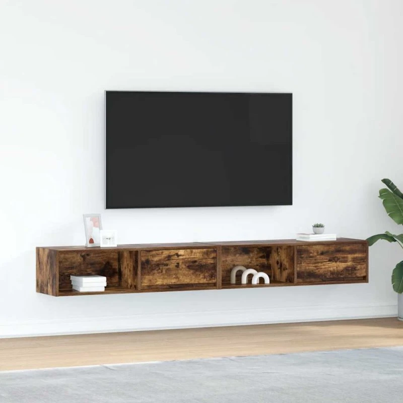 vidaXL tv-skabe 2 stk. 100x31x25,5 cm røget egetræ