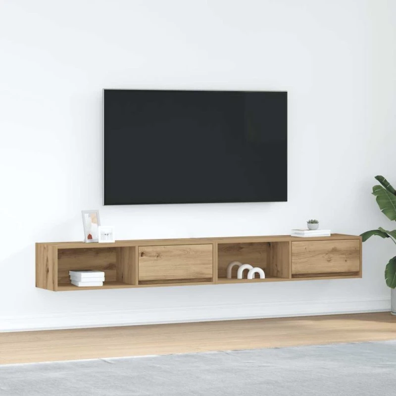 vidaXL tv-borde 2 stk. 100x31x25,5 cm konstrueret træ betongrå