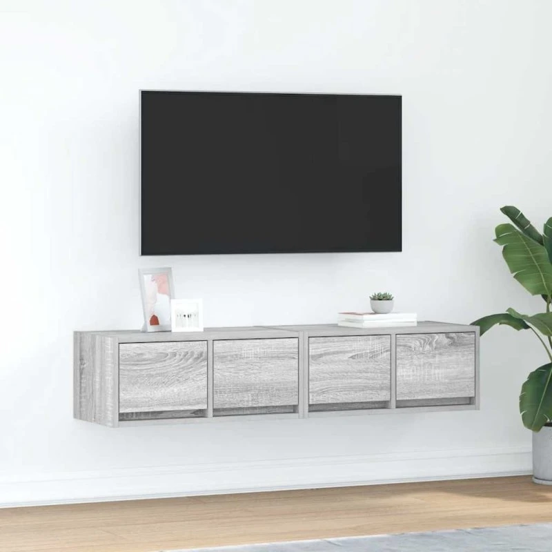 vidaXL tv-borde 2 stk. 60x31x25,5 cm grå sonoma-eg