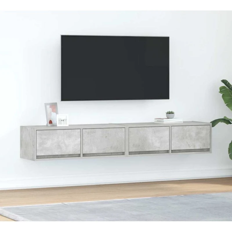 vidaXL tv-borde 2 stk. 80x31x25,5 cm betongrå konstrueret træ