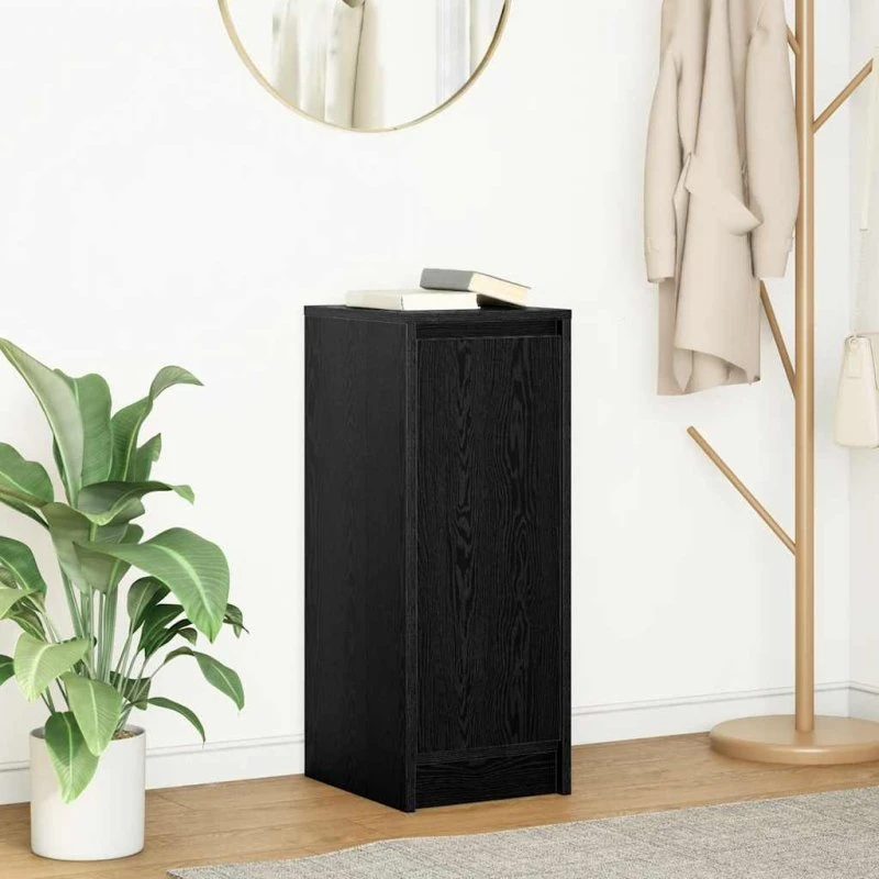 vidaXL Skænk 29,5x34x76 cm Konstrueret Træ Sort