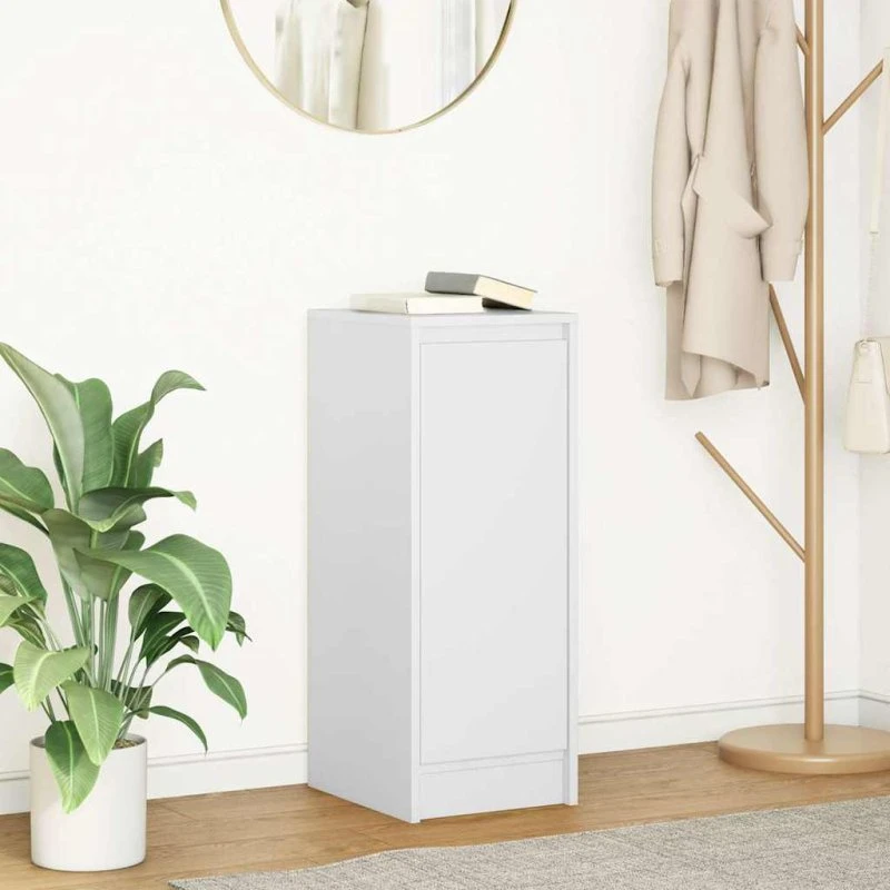 vidaXL Skænk 29,5x34x76 cm Konstrueret Træ Hvid