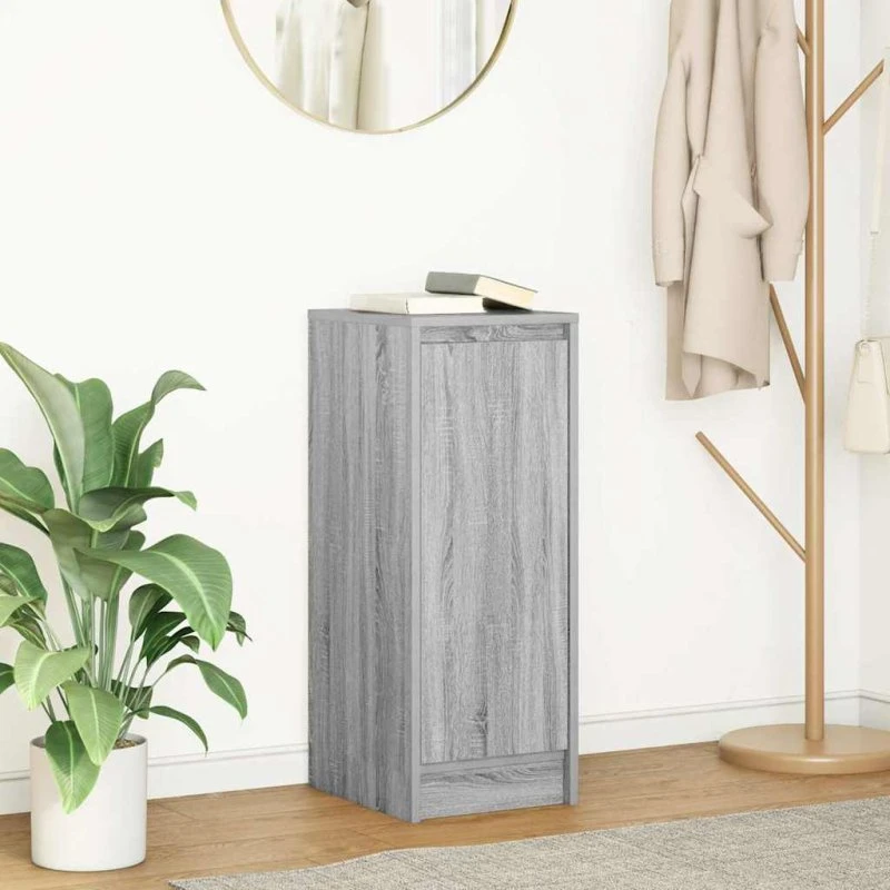 vidaXL Skænk 29,5x34x76 cm Konstrueret Træ Grå Sonoma-Eg