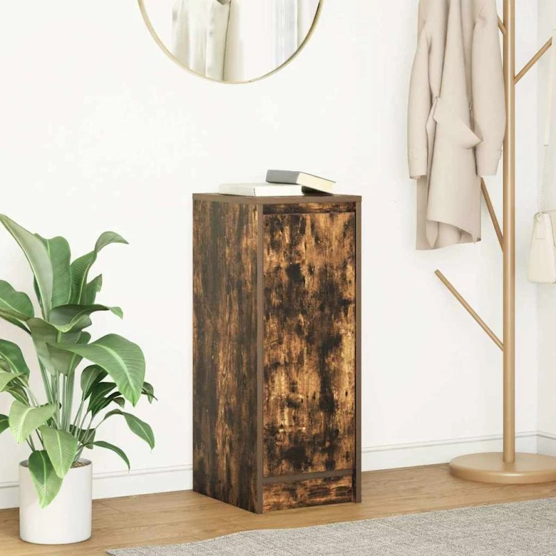 vidaXL Skænk 29,5x34x76 cm Konstrueret Træ Røget Ege