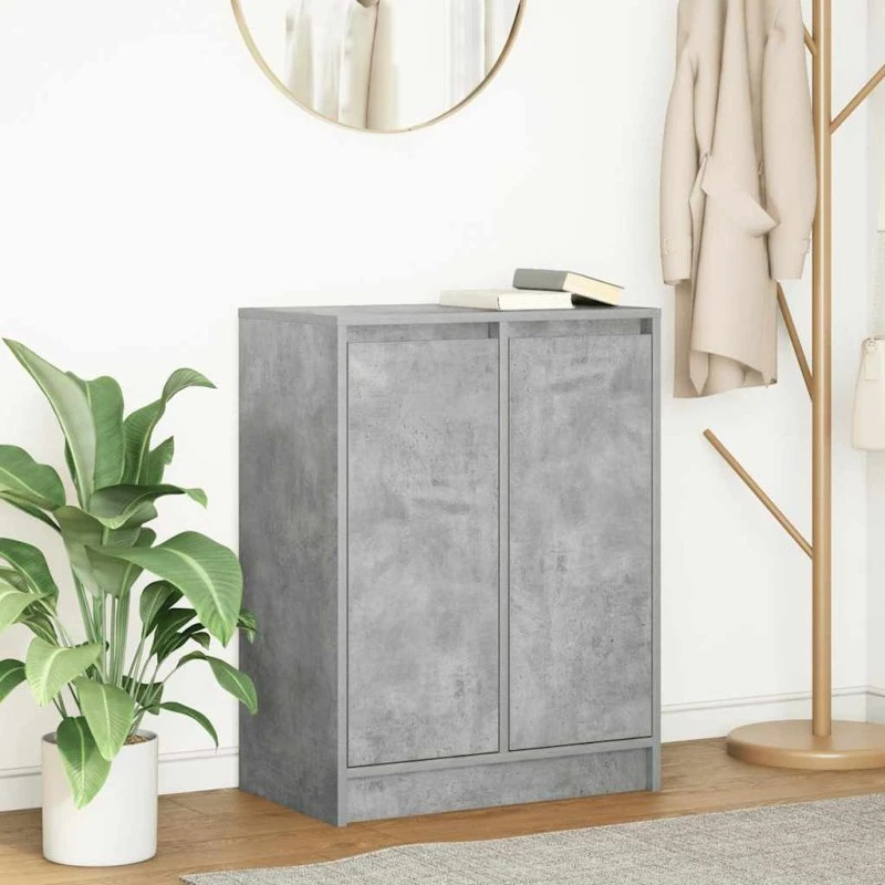 vidaXL Skænk 57x34x76 cm Konstrueret Træ Betongrå