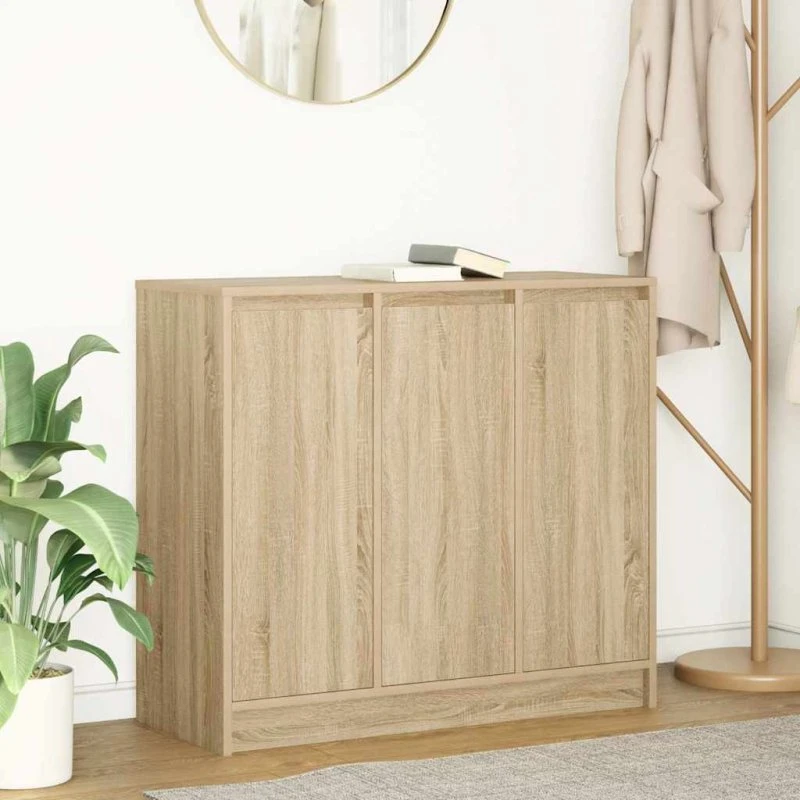vidaXL Skænk 85x34x76 cm Konstrueret Træ Sonoma-Eg