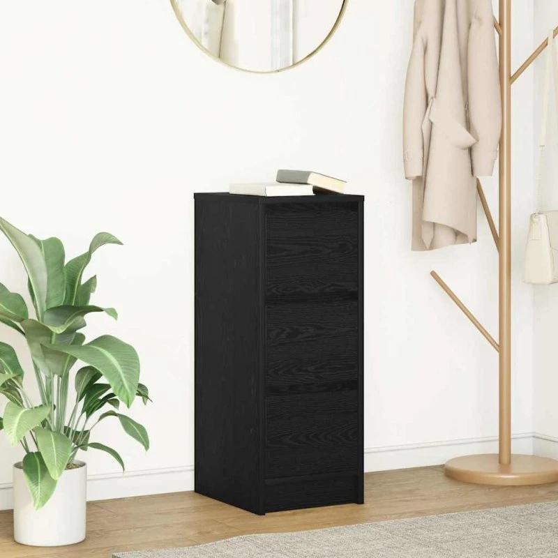 vidaXL Skænk 29,5x34x76 cm Konstrueret Træ Sort
