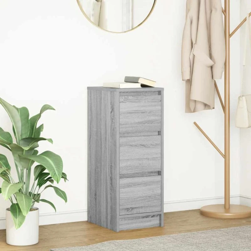 vidaXL Skænk 29,5x34x76 cm Konstrueret Træ Grå Sonoma-Ege