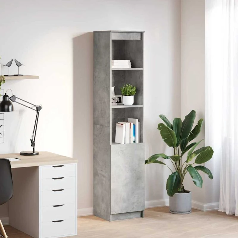 vidaXL Højskab 37,5x35x180 cm Konstrueret Træ Betongrå