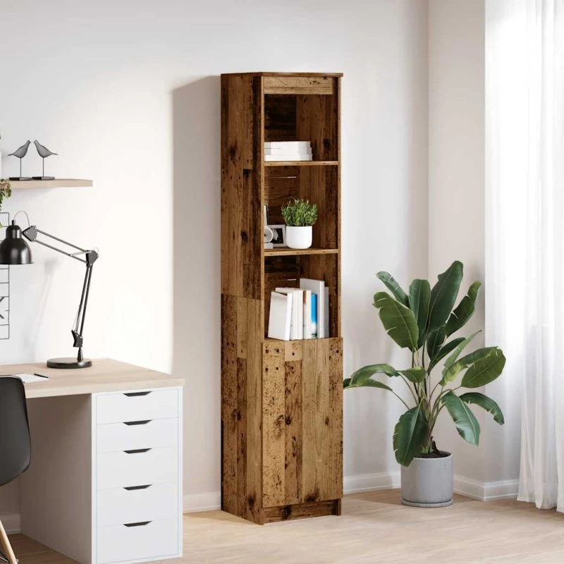 vidaXL Højskab 37,5x35x180 cm Konstrueret Træ Antikt Træ