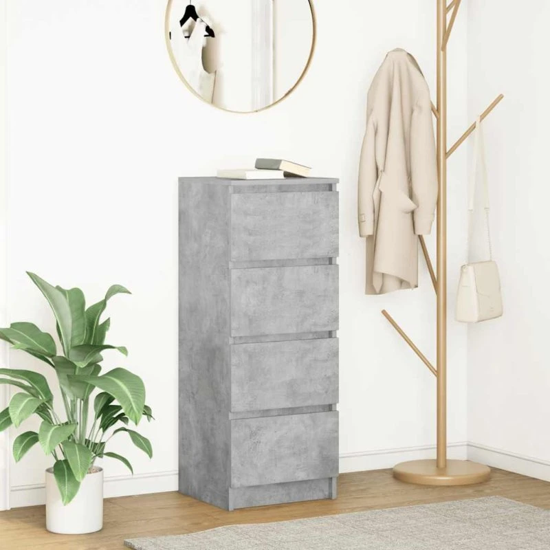 vidaXL Skænk 37,5x35x99 cm Konstrueret Træ Betongrå
