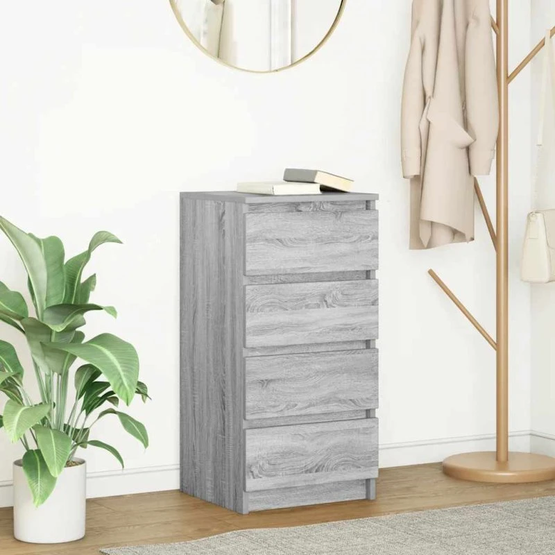 vidaXL Skænk 37,5x35x76 cm Konstrueret Træ Grå Sonoma-eg