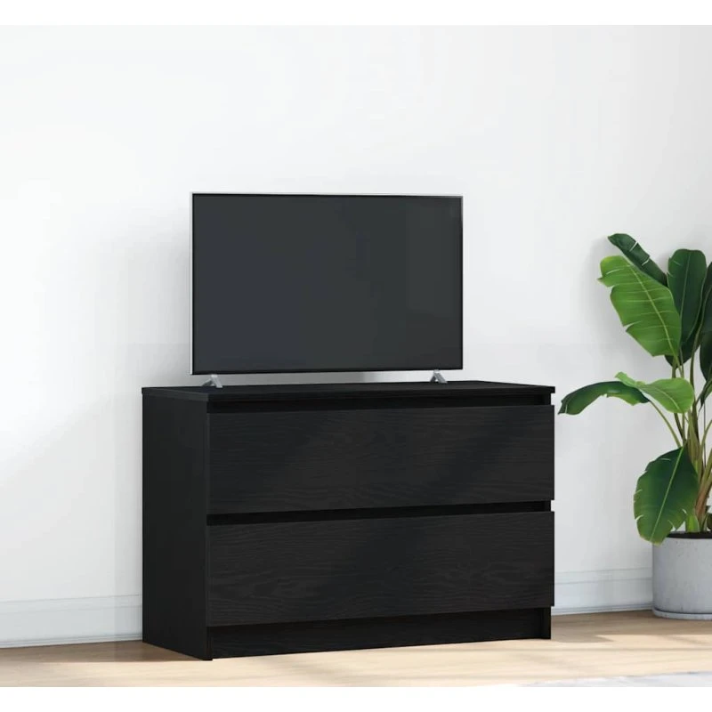 vidaXL tv-bord 80x35x54 cm konstrueret træ sort