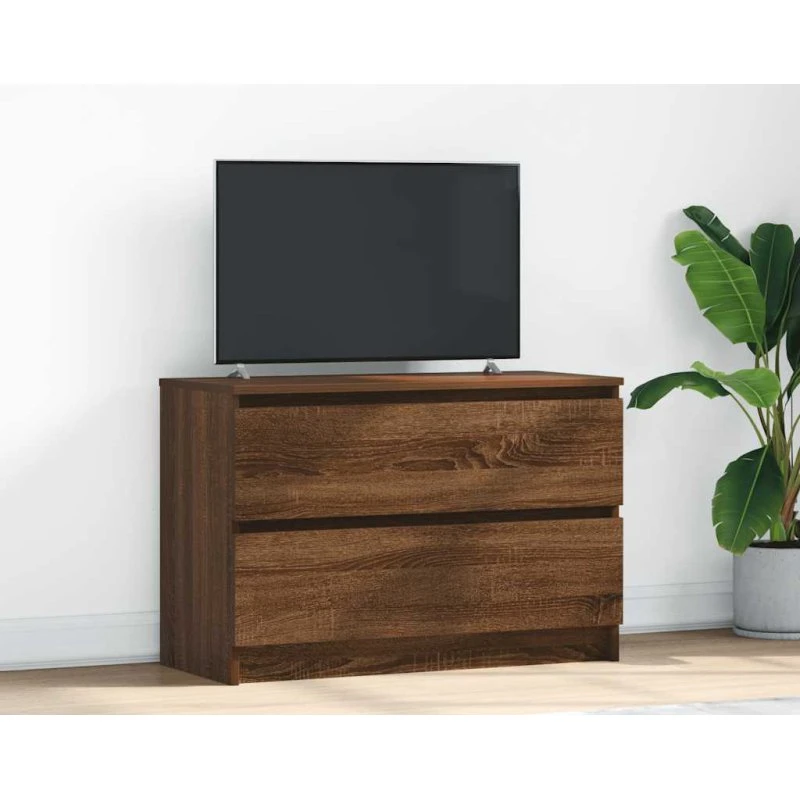 vidaXL Tv-bord 80x35x54 cm konstrueret træ brun