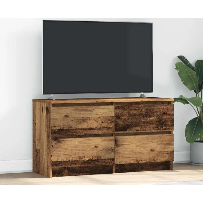 vidaXL tv-bord 100x35x54 cm konstrueret træ røget ege