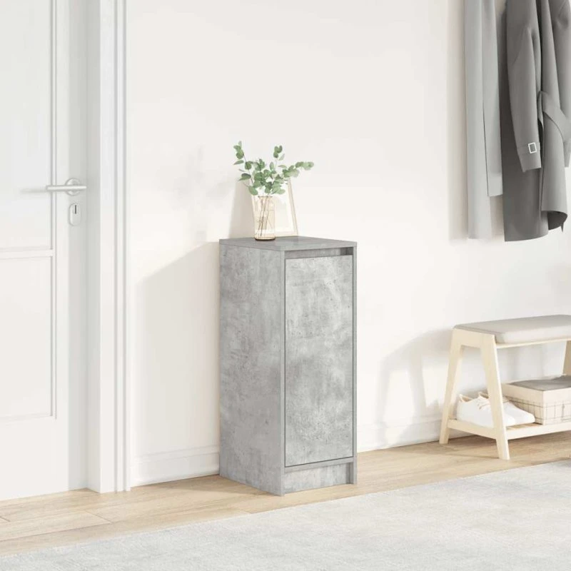 vidaXL Skoreol 29,5x34x76 cm Konstrueret Træ Betongrå