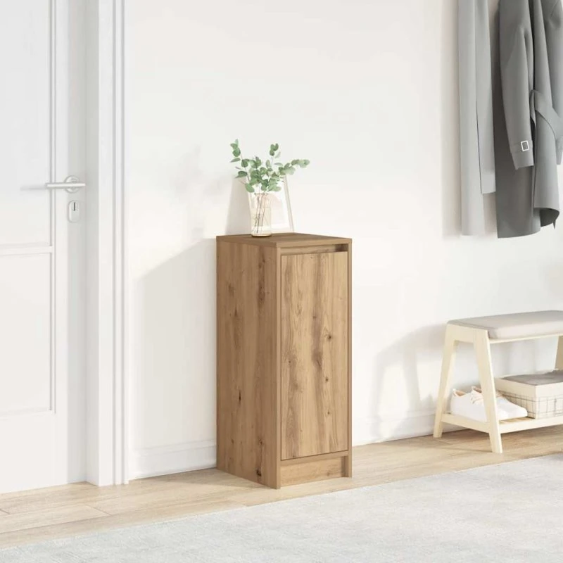 vidaXL Skoskab 29,5x34x76 cm Konstrueret Træ Røget Egetræsfarve