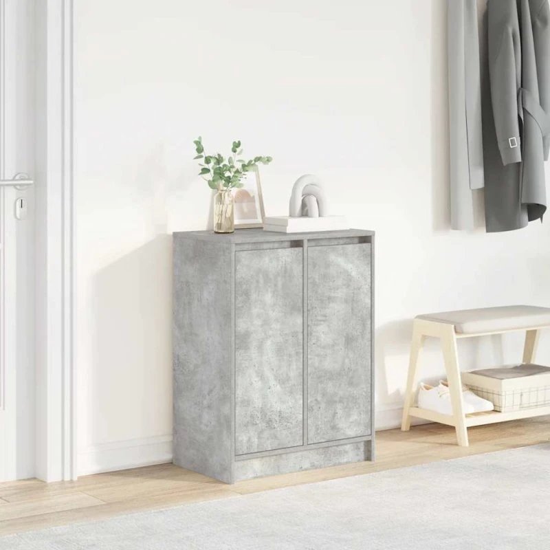 vidaXL Skoskab 57x34x76 cm Konstrueret Træ Betongrå