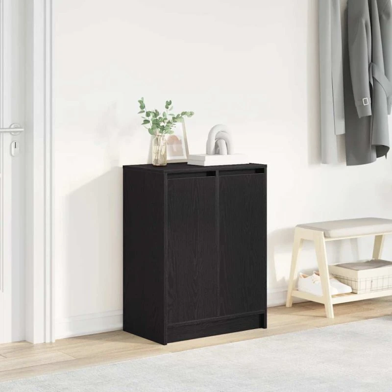 vidaXL Skoreol 57x34x76 cm Konstrueret Træ Sort