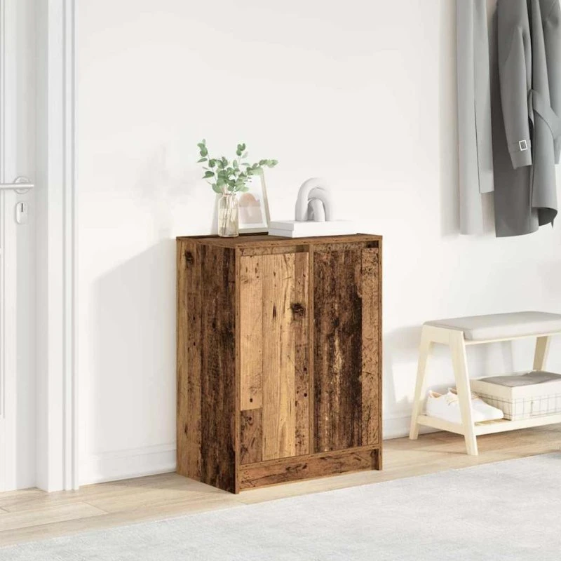 vidaXL Skoreol 57x34x76 cm Konstrueret Træ Gammelt Træ-Look