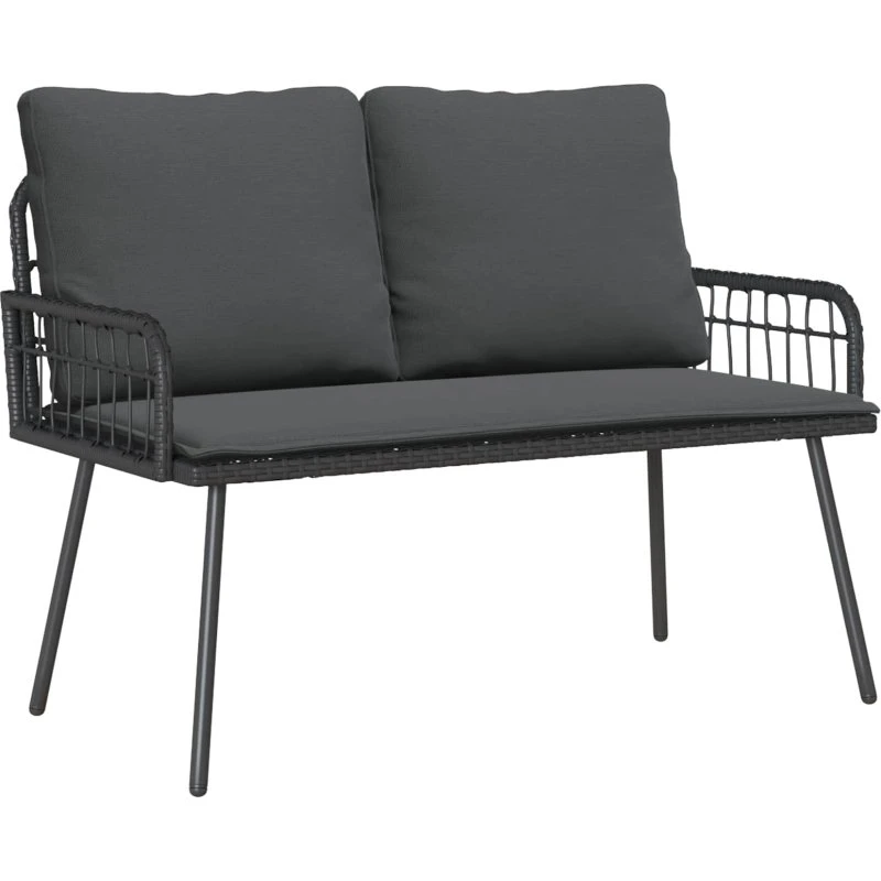 vidaXL Havebænk med pude, antracit, 114 x 64 x 90 cm, stål