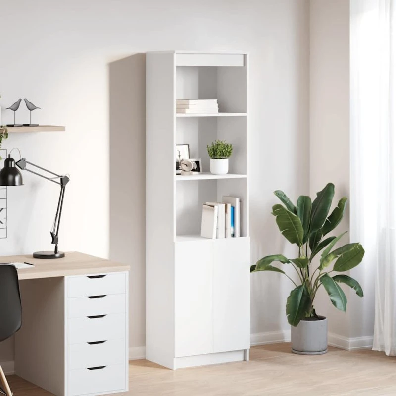 vidaXL Højskab 50x35x180 cm Konstrueret Træ Hvid