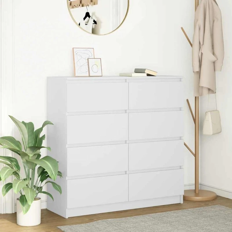 vidaXL Skænk 100x35x99 cm Konstrueret Træ Hvid