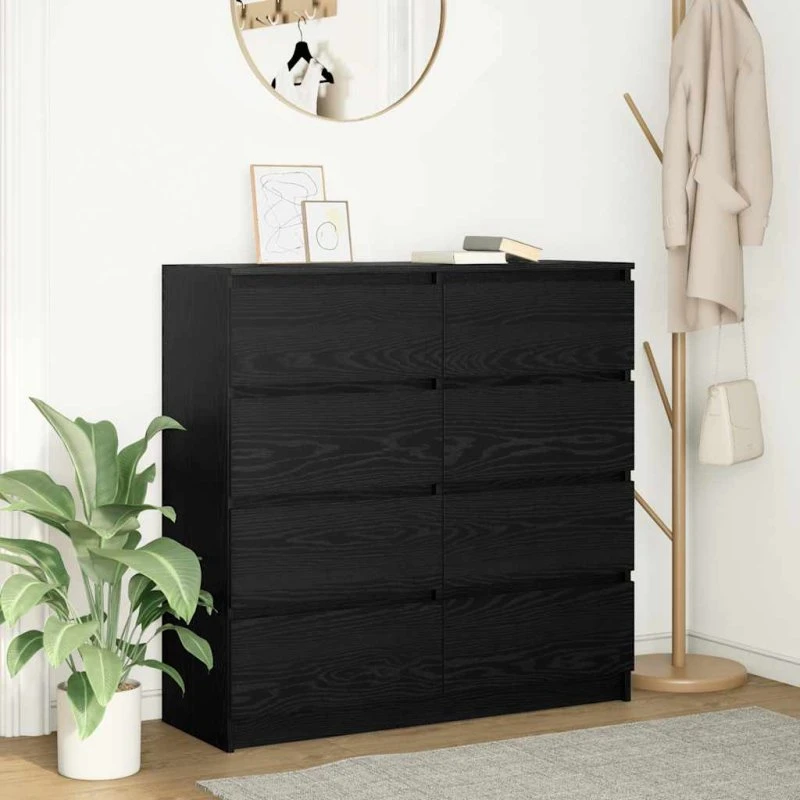 vidaXL Skænk 100x35x99 cm Konstrueret Træ Sort