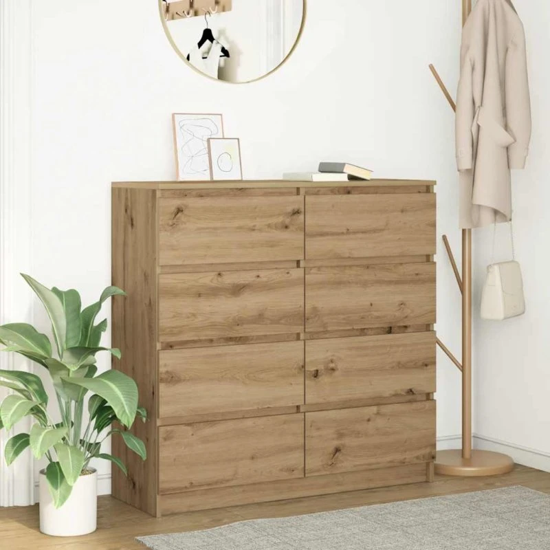 vidaXL Skænk 100x35x99 cm Konstrueret Træ Røget Ege