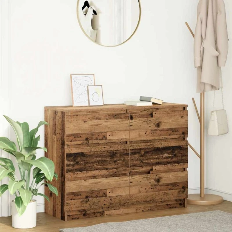 vidaXL Skænk 100x35x76 cm Konstrueret Træ Antikt Trælook
