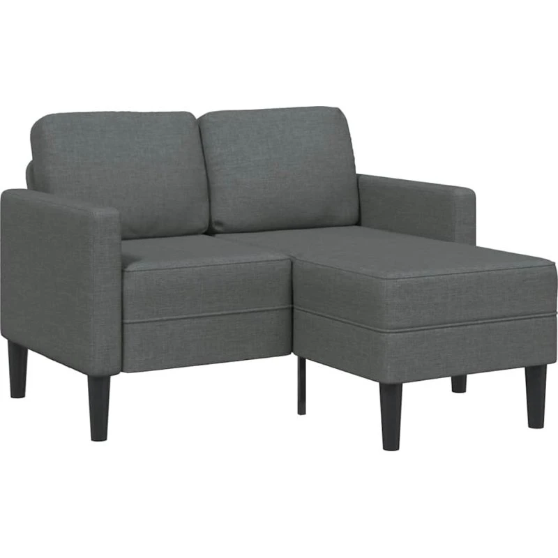 vidaXL 2-personers L-sofa med chaiselong, mørkegrå, 125 cm