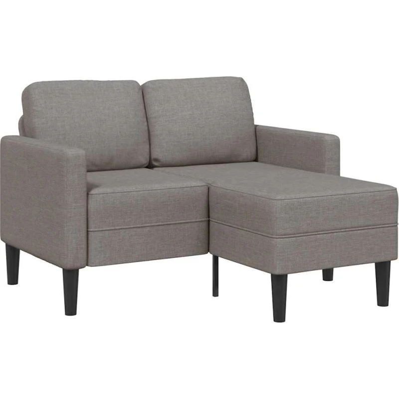 vidaXL 2-personers L-sofa med chaiselong 125 cm gråbrun